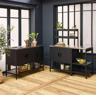 Cuisine extérieure 3 modules inox avec évier et rangements