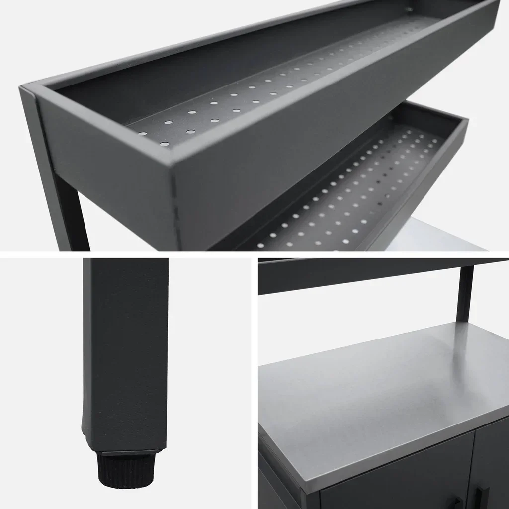 Cuisine extérieure 3 modules inox avec évier et rangements