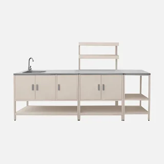 Cuisine extérieure 3 modules inox avec évier et rangements