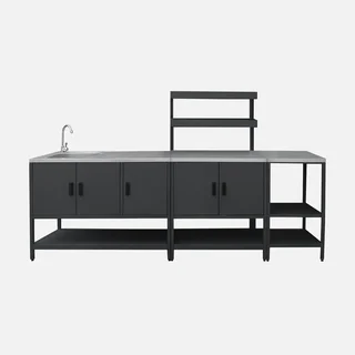 Cuisine extérieure 3 modules inox avec évier et rangements