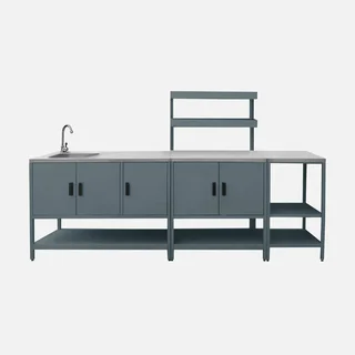 Cuisine extérieure 3 modules inox avec évier et rangements