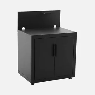 Cuisine extérieure modulable 3 modules acier noir finition bois Milos