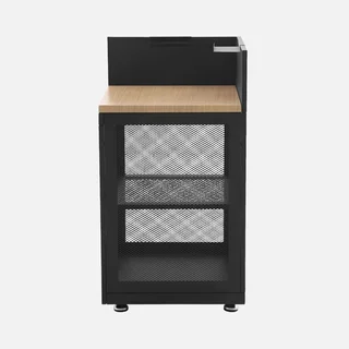 Module cuisine extérieure 60 cm acier bois avec étagère rangement Milos