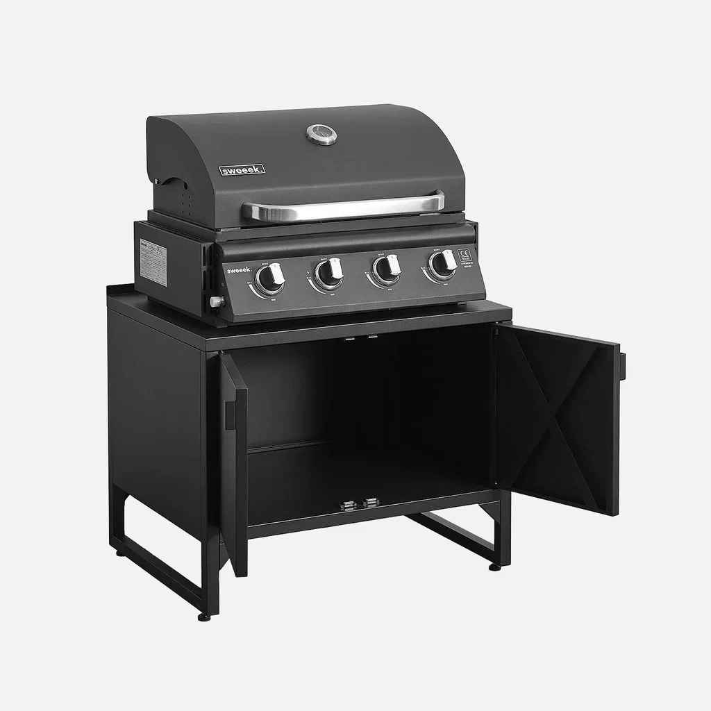 Module cuisine extérieure Kea acier 2 portes 80 cm pour barbecue