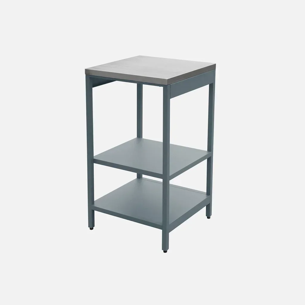 Cuisine extérieure acier double étagère 49cm - Module robuste et polyvalent