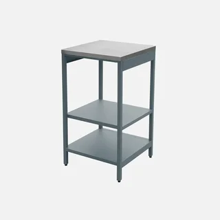 Cuisine extérieure acier double étagère 49cm - Module robuste et polyvalent