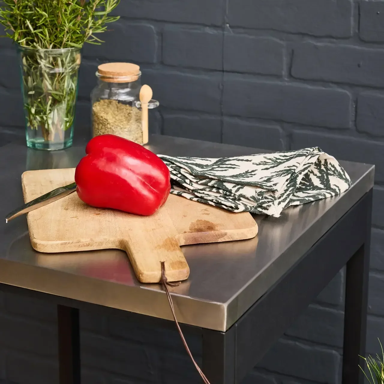 Cuisine extérieure acier inoxydable double étagère 49cm