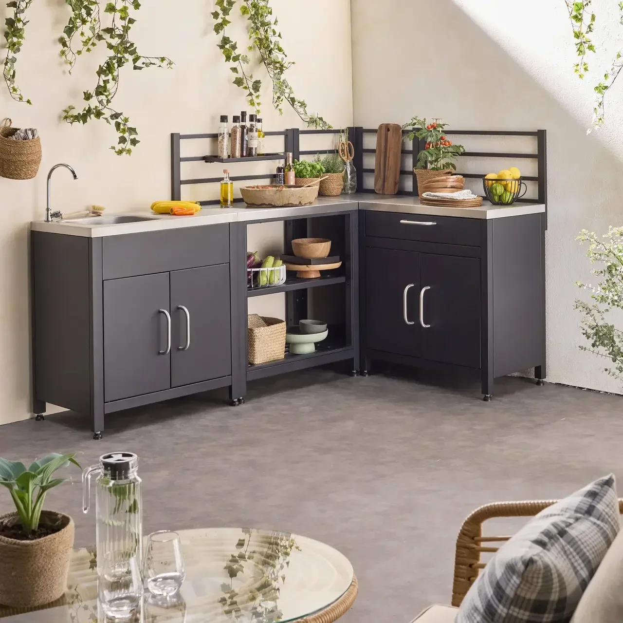 Cuisine extérieure modulable 4 modules acier inox Grimaud