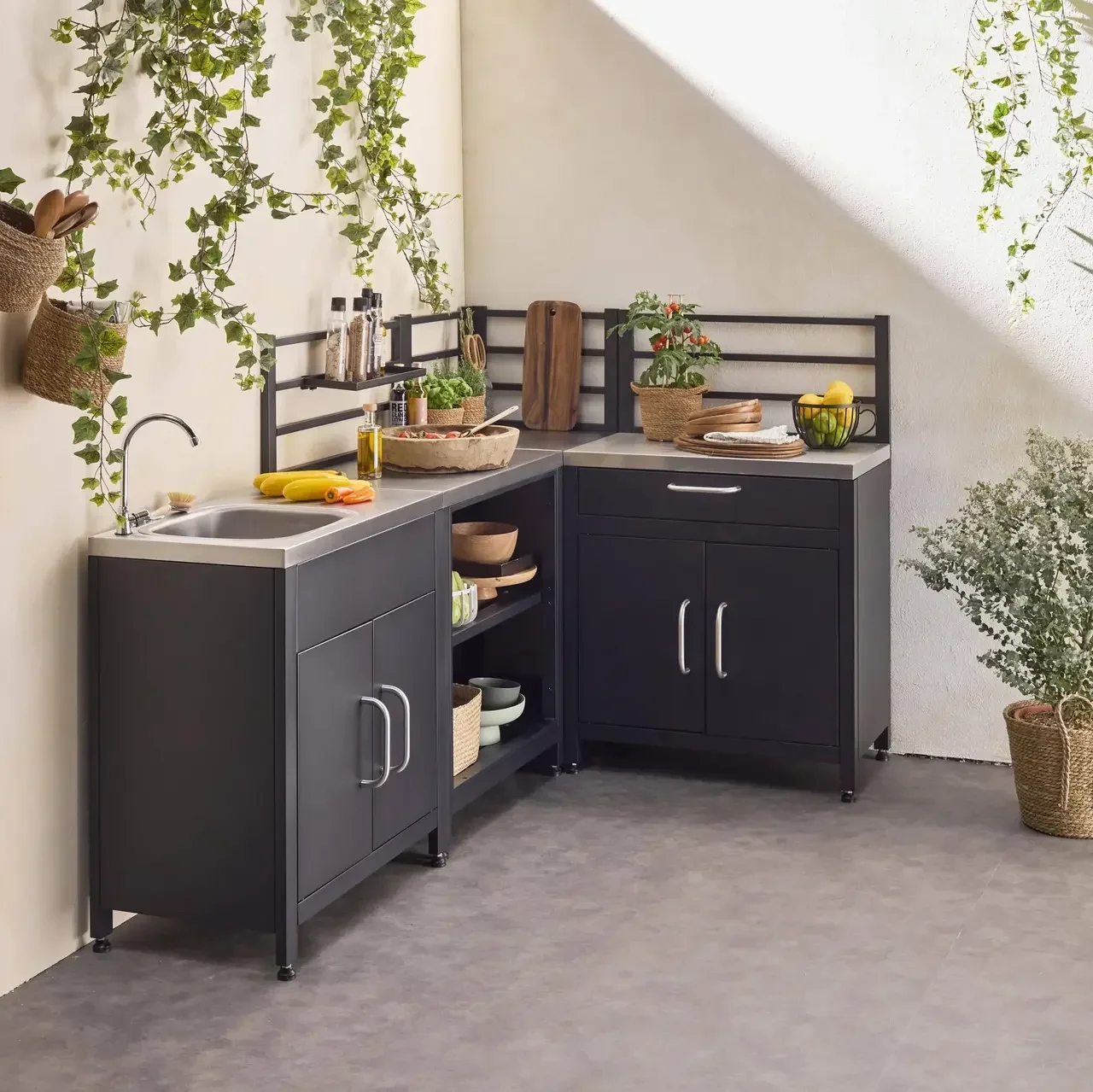 Cuisine extérieure modulable 4 modules acier inox Grimaud