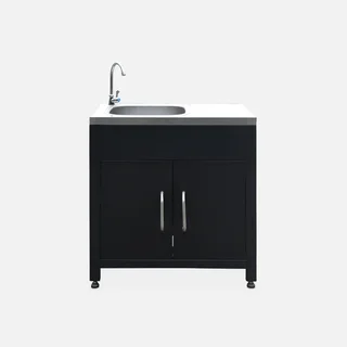 Cuisine extérieure modulable 5 éléments inox avec plancha gaz 4 feux Grimaud