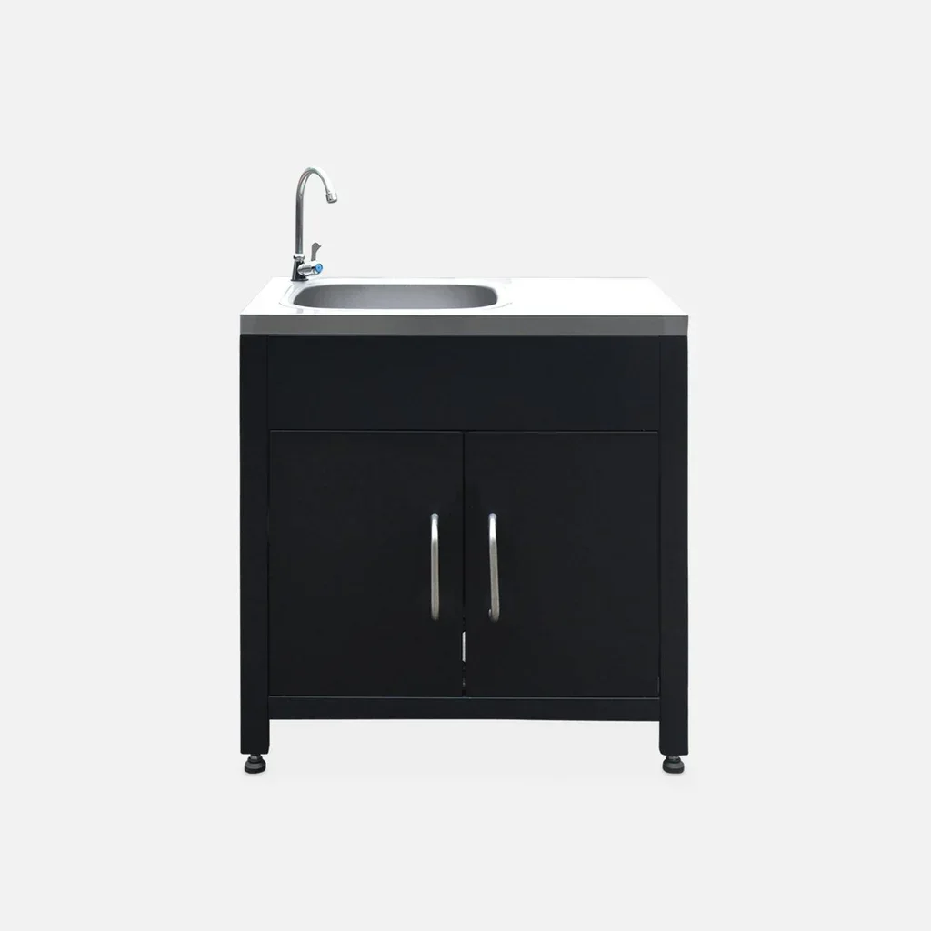 Cuisine extérieure modulable 6 éléments inox noir Grimaud