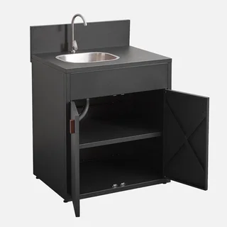 Outdoor modular stainless steel kitchen 3 modules Thira - sink, storage and barbecue