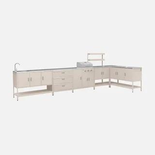 Modular outdoor kitchen 5-piece gas barbecue 3-burner thermometer Naxos