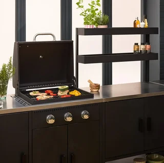 Modular outdoor kitchen 5-piece gas barbecue 3-burner thermometer Naxos
