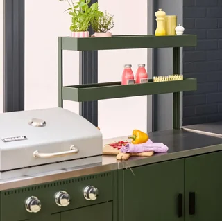 Modular outdoor kitchen Naxos 5 elements with 3-burner gas grill and integrated thermometer