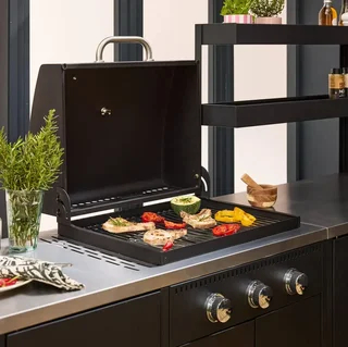 Modular outdoor kitchen 5-piece gas barbecue 3-burner thermometer Naxos