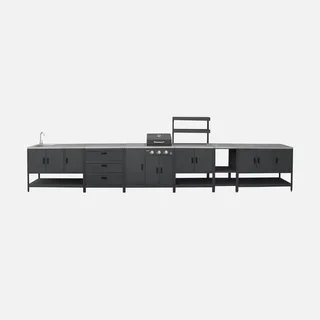 Modular outdoor kitchen 5-piece gas barbecue 3-burner thermometer Naxos