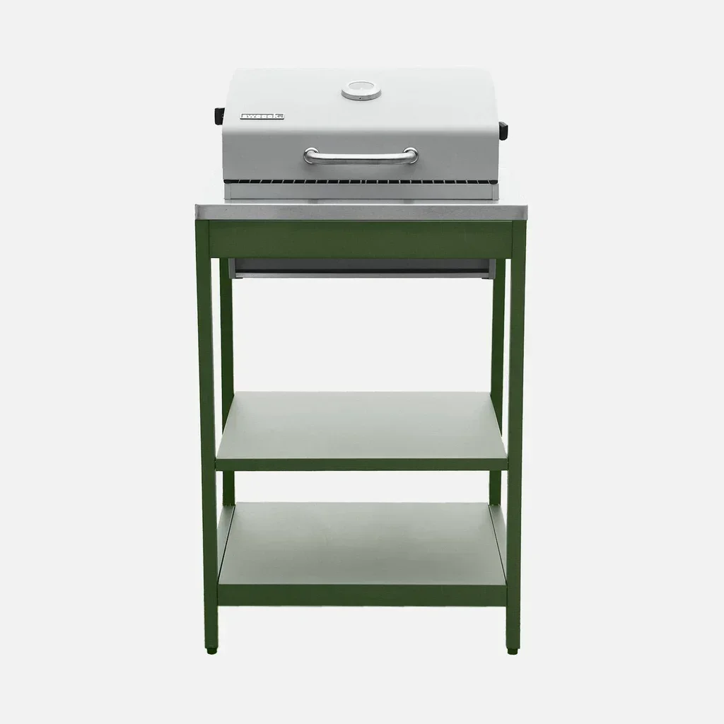Cuisine extérieure modulaire BBQ charbon 5 éléments étagères thermomètre