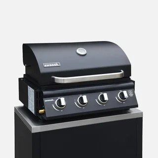 Cuisine extérieure modulaire 7 éléments avec barbecue gaz 4 brûleurs et thermomètre
