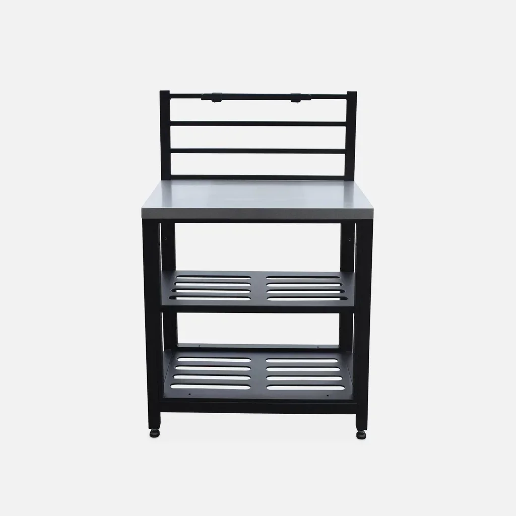 Cuisine extérieure modulaire 7 éléments avec barbecue gaz 4 brûleurs et thermomètre