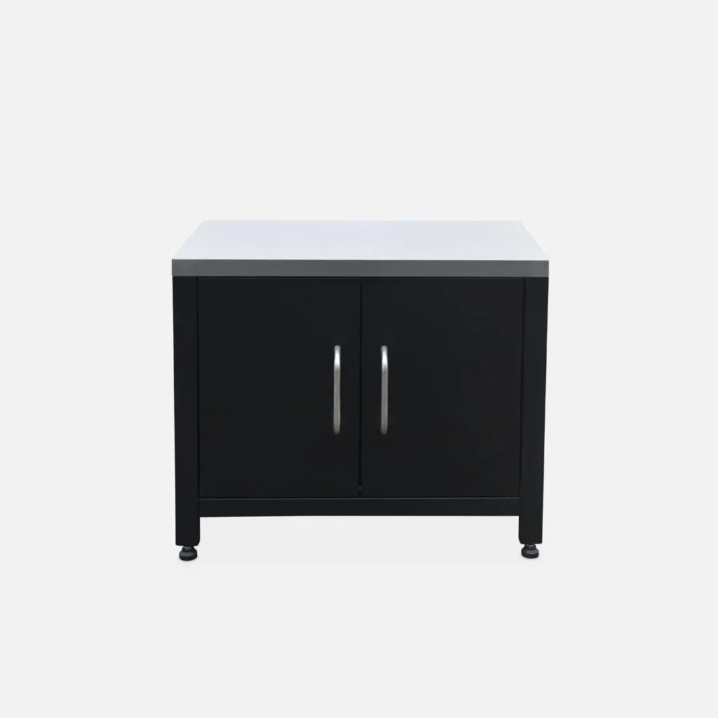 Cuisine extérieure modulaire 7 éléments avec barbecue gaz 4 brûleurs et thermomètre