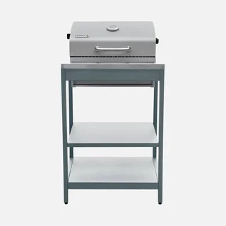 Cuisine extérieure modulaire 2 éléments - Barbecue charbon avec étagères et thermomètre