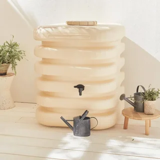 Cuve récupération eau de pluie 1000L cubique jardin avec robinet et raccord gouttière
