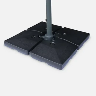 Dalle lestage parasol déporté 51x51 cm lot 4 pièces plastique
