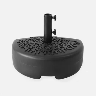 Demi-base plastique pour parasol à mât central remplissable sable 38-48mm motif feuillage terrasse balcon