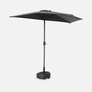 Demi-base plastique pour parasol à mât central remplissable sable 38-48mm motif feuillage terrasse balcon