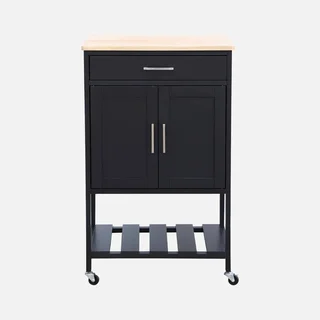 Carrello cucina legno hevea 56 cm con cassetto e ruote