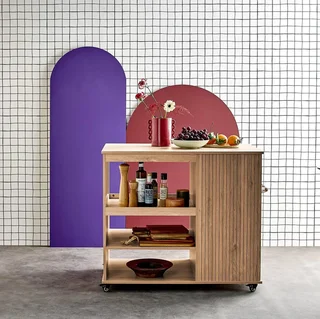 Desserte cuisine bois 5 étagères rangement bouteilles roulettes 100 cm