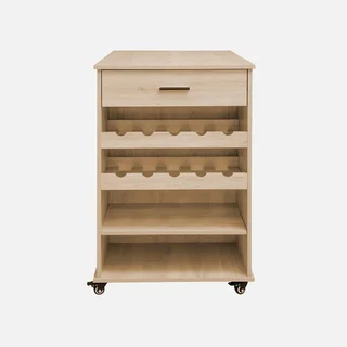 Desserte cuisine bois 5 étagères rangement bouteilles roulettes 100 cm