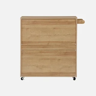 Carrello cucina legno rattan bohémien ruote cassetto contenitore