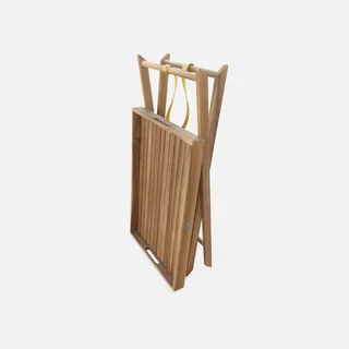 Wooden Garden Trolley Cart Acacia Wood Murcia Removable Tray Folding Outdoor Serving Cart