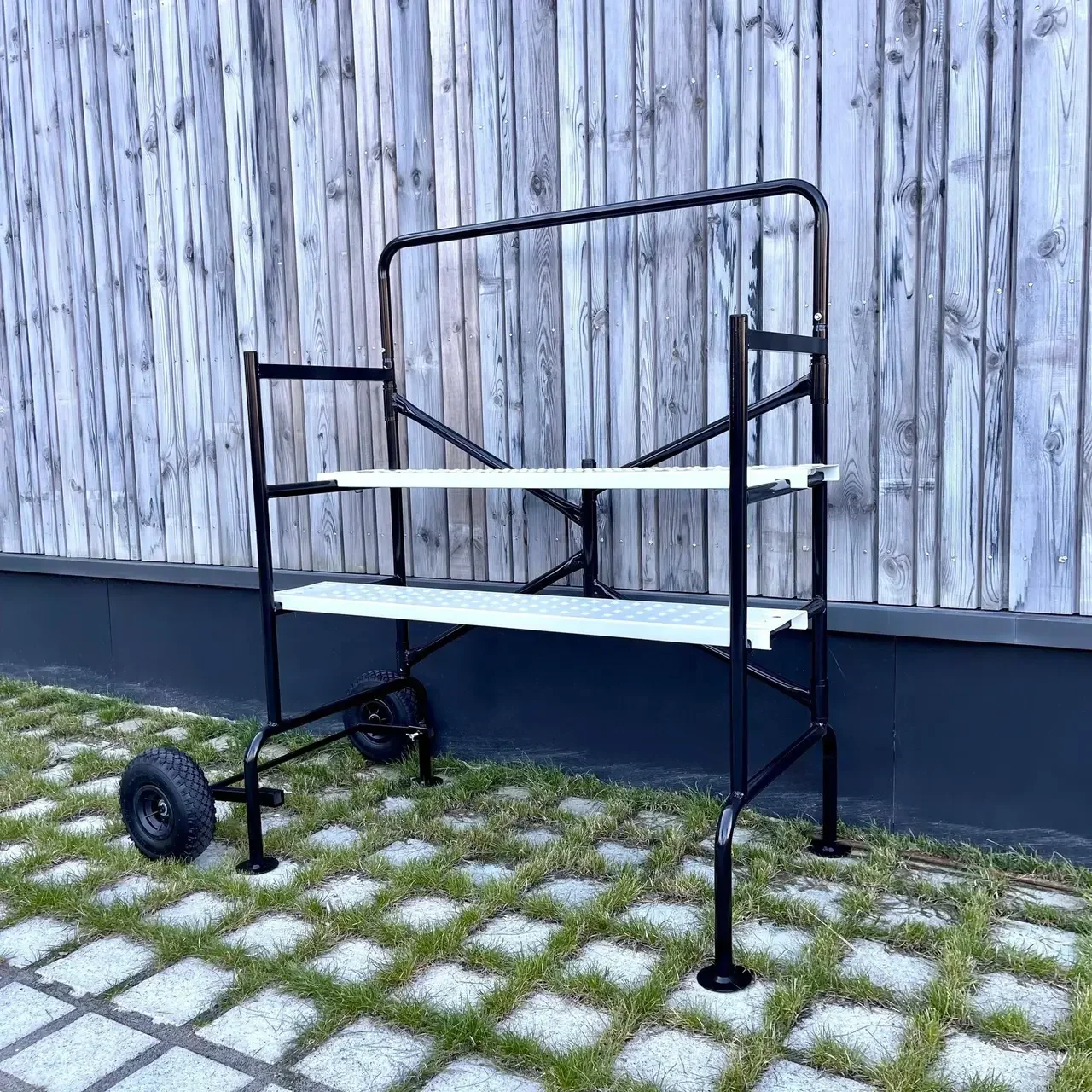 Échafaudage roulant pliable double niveau professionnel 2,5m 150kg