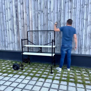 Échafaudage roulant pliable double niveau professionnel 2,5m 150kg