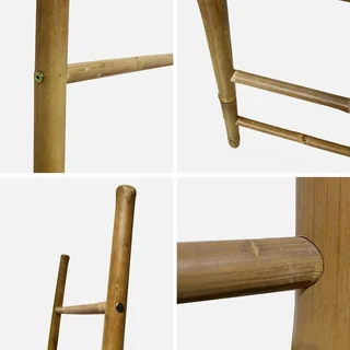 Échelle décorative bambou 6 barreaux - Accessoire déco bois naturel Fidji