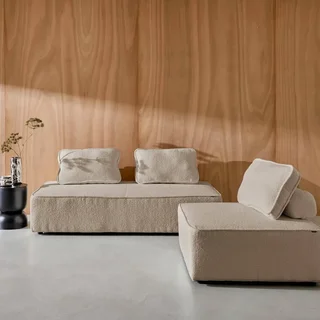 Ensemble 3 chauffeuses modulables bouclette Bao vintage confort
