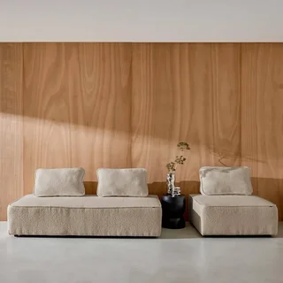 Ensemble 3 chauffeuses modulables bouclette Bao vintage confort