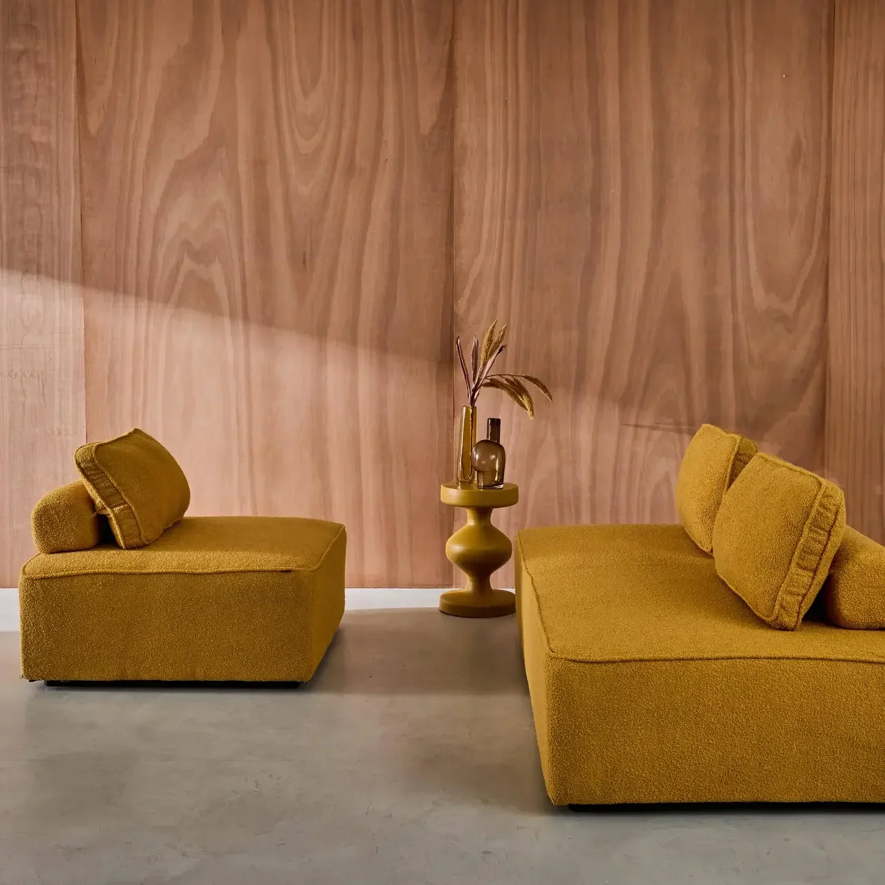 Ensemble 3 chauffeuses modulables bouclette vintage Bao