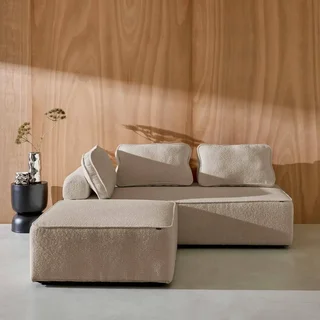Ensemble 3 chauffeuses modulables bouclette Bao vintage confort