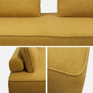 Ensemble 3 chauffeuses modulables bouclette vintage Bao