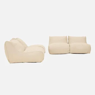 Ensemble de 4 chauffeuses de jardin tissu oléfine beige