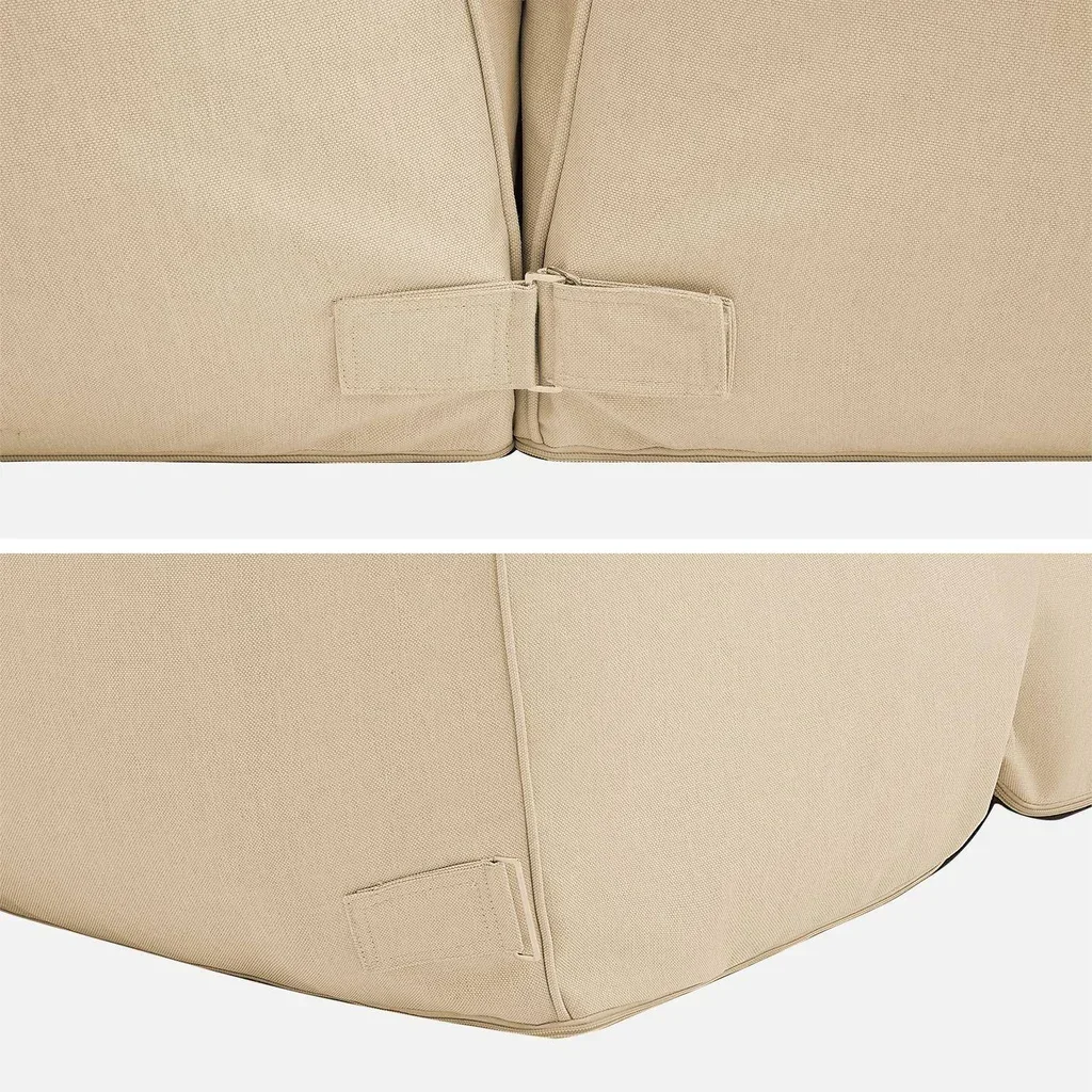 Ensemble de 4 chauffeuses de jardin tissu oléfine beige
