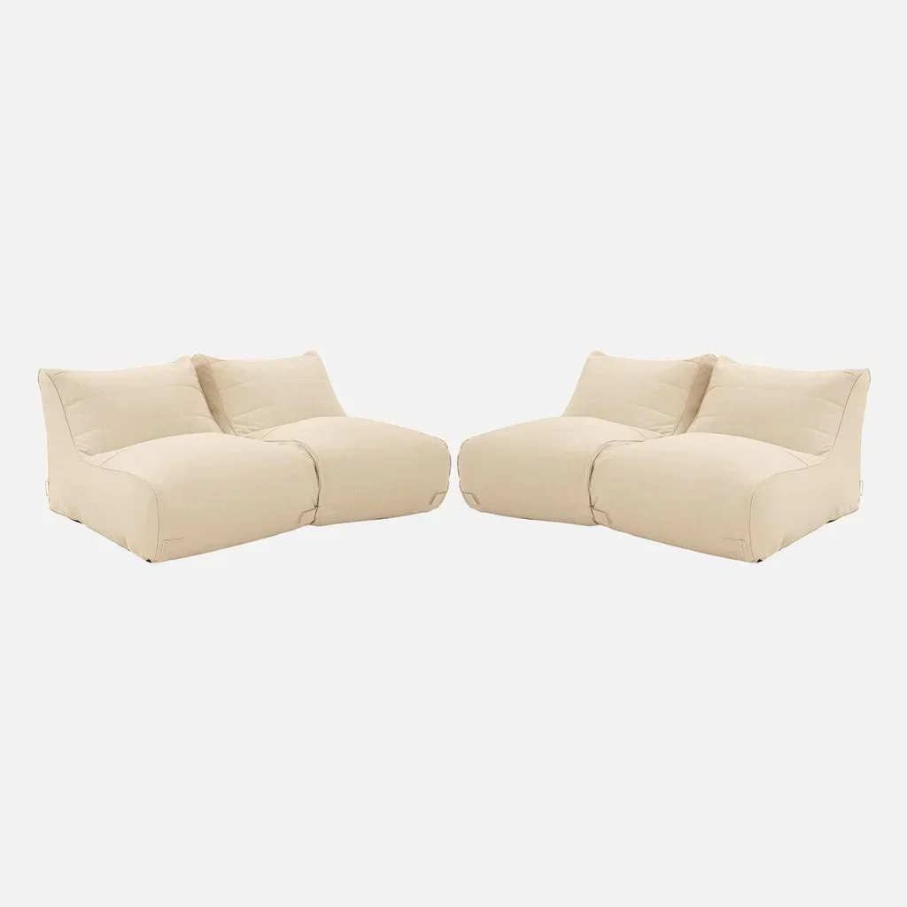 Ensemble de 4 chauffeuses de jardin tissu oléfine beige