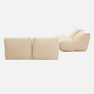 Ensemble de 4 chauffeuses de jardin tissu oléfine beige