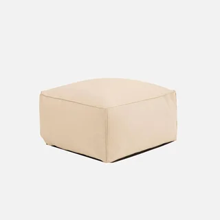 Ensemble chauffeuse et repose-pieds extérieur beige oléfine confort