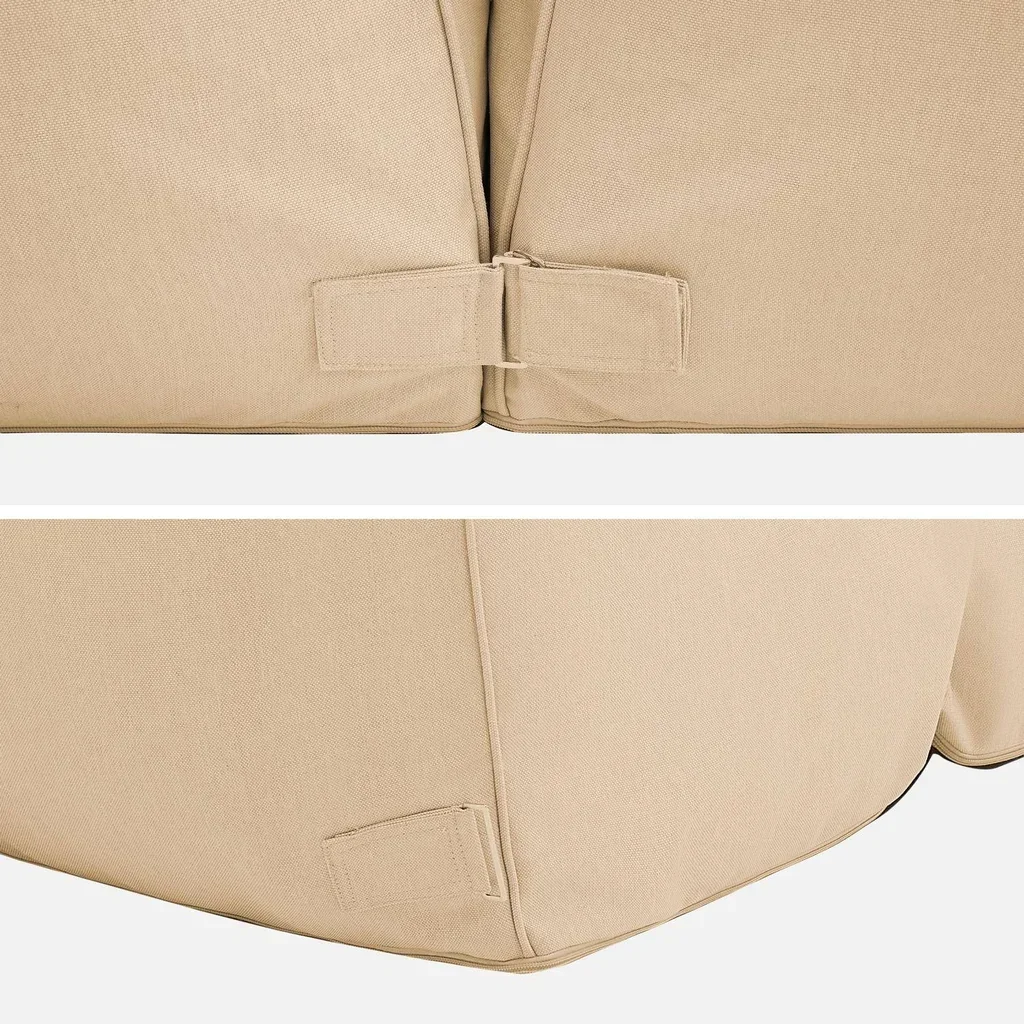 Ensemble chauffeuse et repose-pieds extérieur beige oléfine confort