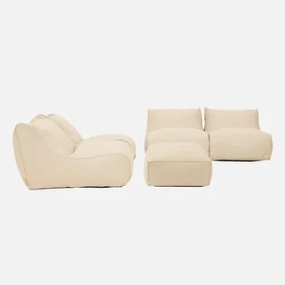 Ensemble chauffeuse repose-pieds extérieur oléfine beige